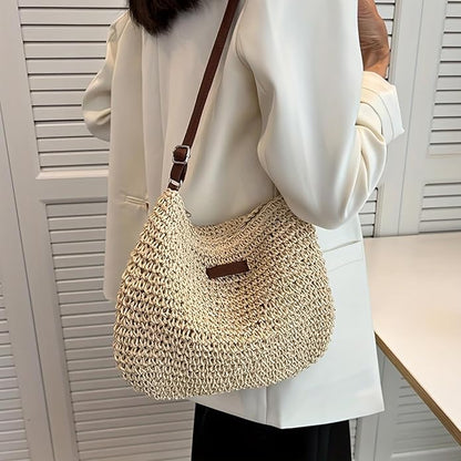 Women’s Woven Straw Crossbody Bag  Casual Summer Shoulder Handbag